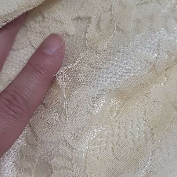 Vtg 1950s Cream Lace over Satin Strapless Dress & Jacket - Picture 13 of 14